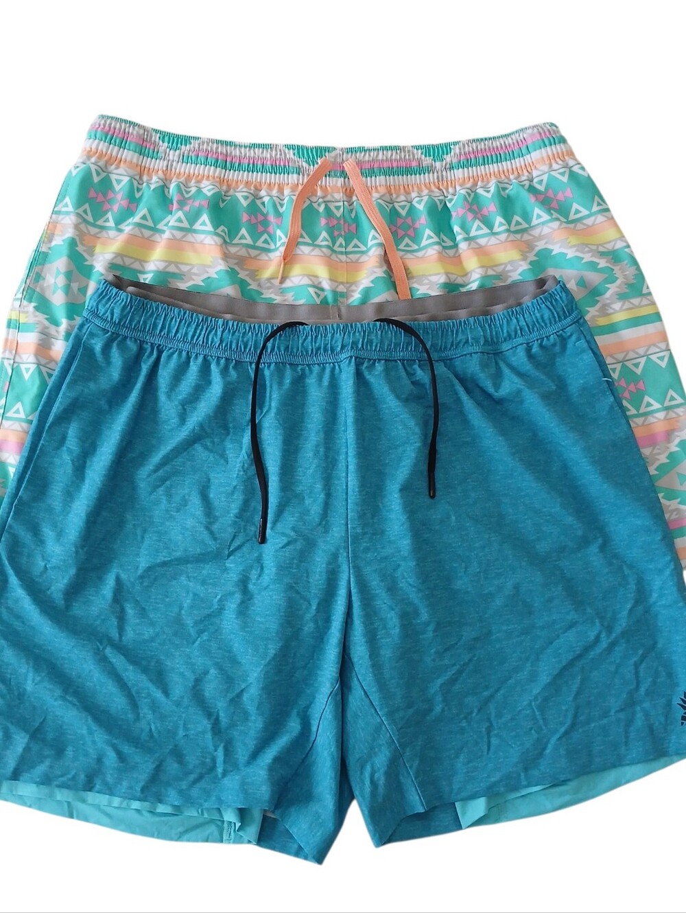 CHUBBIES Lot Of 2 Compression Liner Shorts Men's 2X Blue Aztec Stretch Athletic